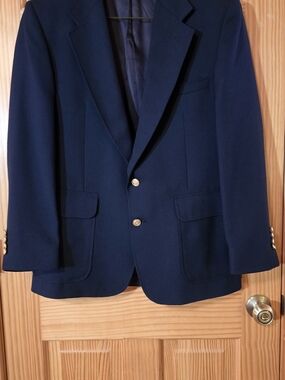 Classic Men's Navy Blazer with Gold Buttons